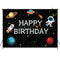 Outer Space Theme Backdrop for Kid Birthday Space Party Planet Birthday Decoration Galaxy Astronaut to The Moon Photo Background