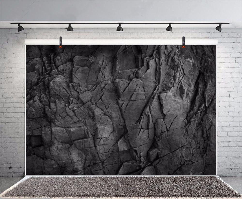 Photo Backgrounds Dark Black Carbon Stone Marble Surface Texture Pattern Cave Portrait Photographic Backdrops Photocall Studio