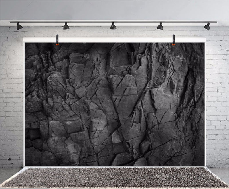 Photo Backgrounds Dark Black Carbon Stone Marble Surface Texture Pattern Cave Portrait Photographic Backdrops Photocall Studio