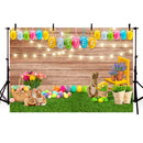 Fondo de fotografía huevos de Pascua felices luz flor pradera conejo primavera retrato decoración telón de fondo foto estudio Prop 