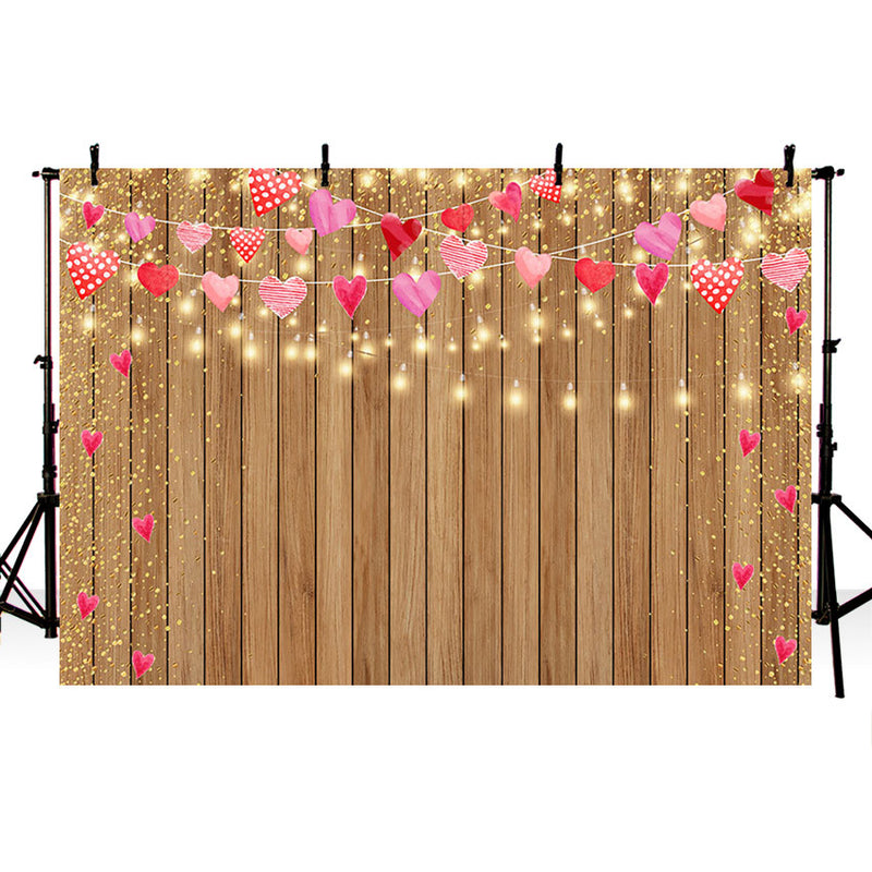 Arrière-plan de photographie rose saint-valentin, lumières néon en bois, décor de Portrait d'anniversaire et de mariage, arrière-plan pour Studio Photo 