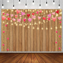 Fondo de fotografía rosa Día de San Valentín luces de neón de madera cumpleaños boda retrato decoración telón de fondo estudio fotográfico 
