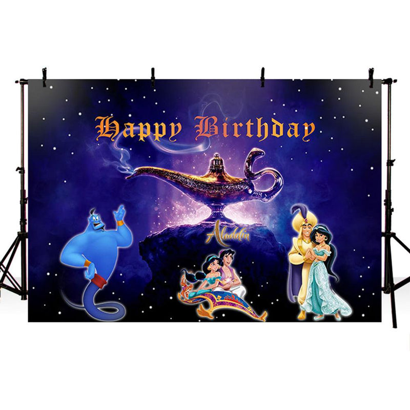 Photography Backdrop Aladdin Lamp Cartoon Princess Jasmine Backdrop Birthday Party Backgrounds Photo Studio Photocall Photo Prop