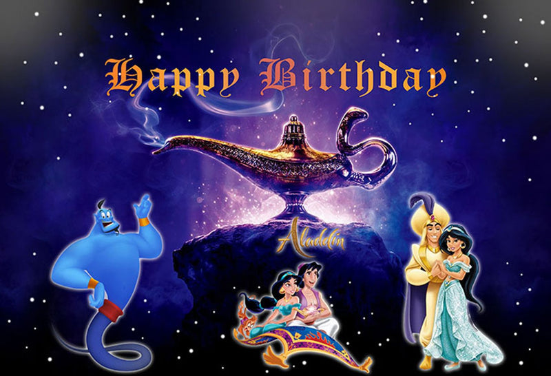 Photography Backdrop Aladdin Lamp Cartoon Princess Jasmine Backdrop Birthday Party Backgrounds Photo Studio Photocall Photo Prop