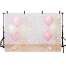 Photography Backdrop Girl Birthday Party Light Brick Wall Balloon Baby Child Portrait Background for Photo Studio Photocall