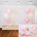 Photographie toile de fond fille fête d'anniversaire lumière brique mur ballon bébé enfant Portrait fond pour Photo Studio Photocall