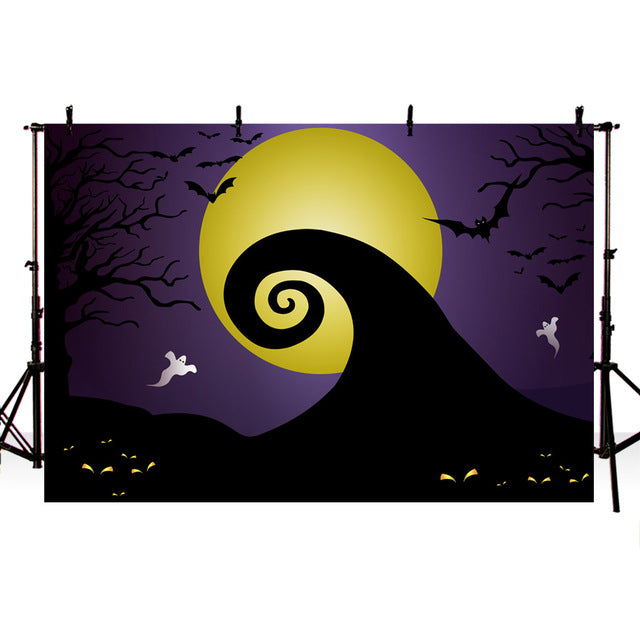 Nightmare Before Christmas Themed Backdrop for Halloween Pumpkin Theme Birthday Baby Shower Photo Studio Photography Pictures Background Party Home Decor Decoration