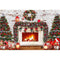 Fotografía Telón de fondo Invierno Navidad Chimenea Sesión de fotos Pared de ladrillo Feliz Navidad Fiesta Fondo Decoraciones Calcetines Regalos Corona 