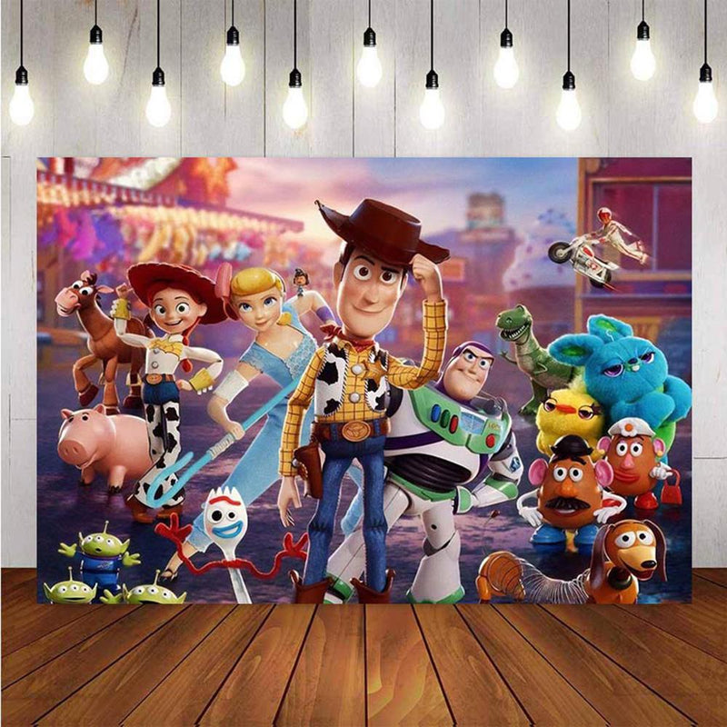 Photography Backdrops Cartoon Toy Story Candy Customize Children Birthday Party Decor Photo Background Photo Studio Banner