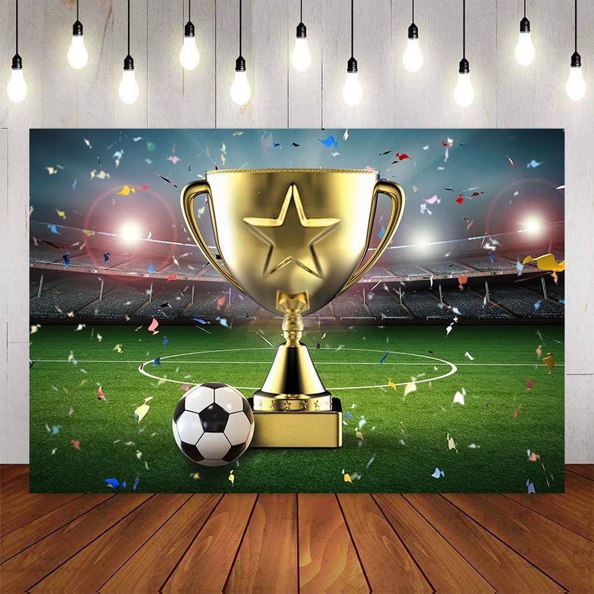 Photography Backdrops Custom Cup Football Soccer Field Kid Decor Backdrop Photo Studio Banner