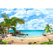 Photographie Décors Été Hawai Bleu Ciel Mer Plage Ensoleillée Cocotier Fond Photophone Photocall Photo Studio Prop F3260
