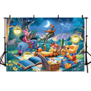 Customize Photography Backdrops Pooh Friends Night Theme Kids Birthday Party Decoration
