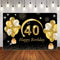 Photography Background 40th Party Balloon Adult Women Girls Lady Forty Years Old Happy Birthday Backdrop Photo Studio