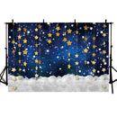 Twinkle Twinkle Little Star Photography Backdrops Navy Blue Background Backdrops Props Clouds Baby Shower Vinyl photo Backdrop