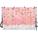 Scintillement scintillant petite étoile photographie décors rose fond décors accessoires nuages ​​bébé douche vinyle photo toile de fond filles