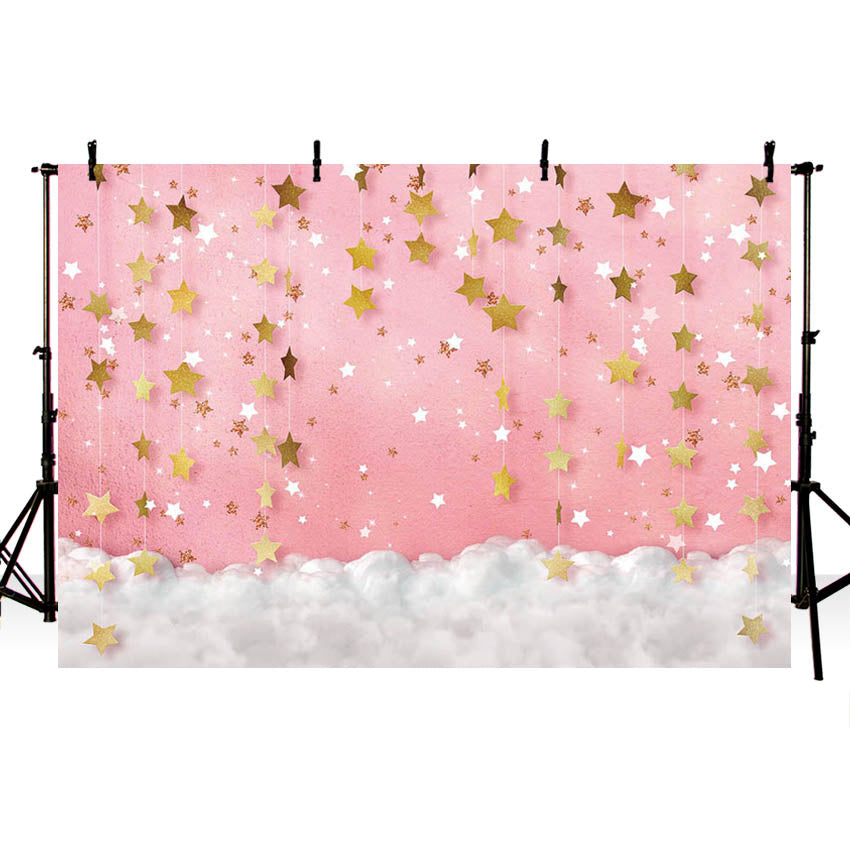 Twinkle Twinkle Little Star Photography Backdrops Pink Background Back ...