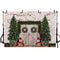 Photography Background Vintage Barn Door Brick Wall Christmas Tree Kids Family Portrait Backdrop Photo Studio Props