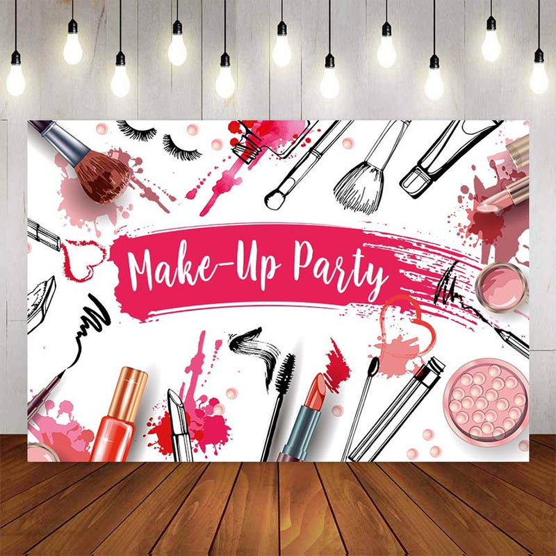 Photography Background Beauty Make-up Party BackdropsTeen Girls Make-up Shower Lipstick Backdrop Photo Booth Studio Photo Prop