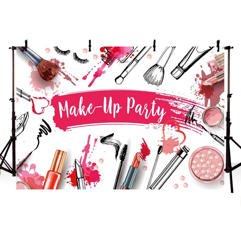 Photography Background Beauty Make-up Party BackdropsTeen Girls Make-up Shower Lipstick Backdrop Photo Booth Studio Photo Prop