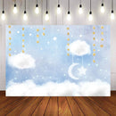 Photography Background Blue White Cloud Birthday Boy Baby Shower Party Twinkle Twinkle Little Star Backdrop Photo Studio