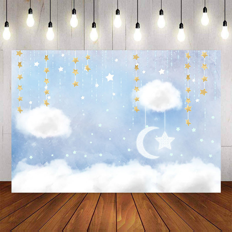 Fondo de fotografía azul nube blanca cumpleaños niño fiesta de bienven –  dreamybackdrop