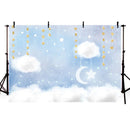 Photography Background Blue White Cloud Birthday Boy Baby Shower Party Twinkle Twinkle Little Star Backdrop Photo Studio