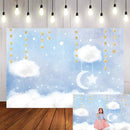 Photography Background Blue White Cloud Birthday Boy Baby Shower Party Twinkle Twinkle Little Star Backdrop Photo Studio