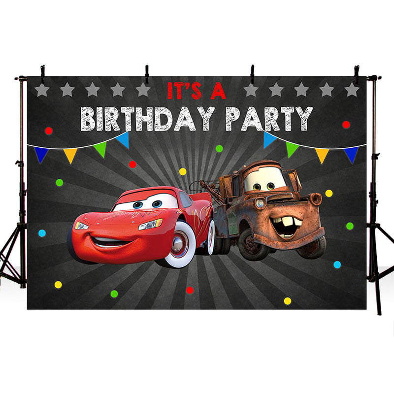 Photography Background Boys Birthday Party Red Cartoon Movie Characters Cars Decor Backdrop for Photo Studio Backdrop Photo Prop