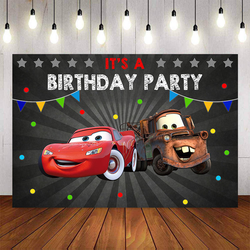 Photography Background Boys Birthday Party Red Cartoon Movie Characters Cars Decor Backdrop for Photo Studio Backdrop Photo Prop