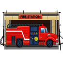 Photography Background Boys Firefighter Fire Station Fire Truck Kid Boy Birthday Party Decor Backdrop Photo Studio Prop