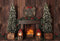 Brown Wooden Photography Backdrops Christmas Fireplace Background Backdrops Winter Props Xmas Tree Vinyl photo Backdrop Kids