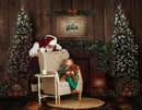 Photography Background Christmas Decoration Tree Retro Vintage Wooden Wall Fireplace Photocall Photo Studio Backdrop