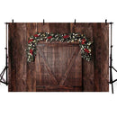 Wood Floor Photography Backdrops Christmas Background Backdrops Brown Wooden Props Xmas Vinyl photo Backdrop Flowers For Child