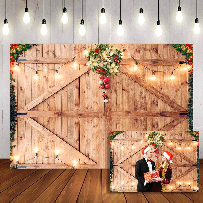 2020 Wood Photography Backdrops Christmas Background Backdrops Wooden Props Xmas Vinyl photo Backdrop Flowers For Wedding