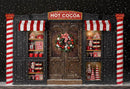 Photography Background Christmas Wreath Snowflake Hot Cocoa Store Kids Family Party Portrait Backdrop Photo Studio Prop