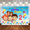 Photography Background Cocomelon Family Customize Cartoon Child Birthday Party Photographic Photo Studio Photo Prop
