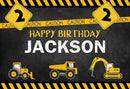 Personalize Photography Background Construction Birthday Party Excavator Dump Trucks Boy Kid Baby shower Decor Backdrop Photo Studio