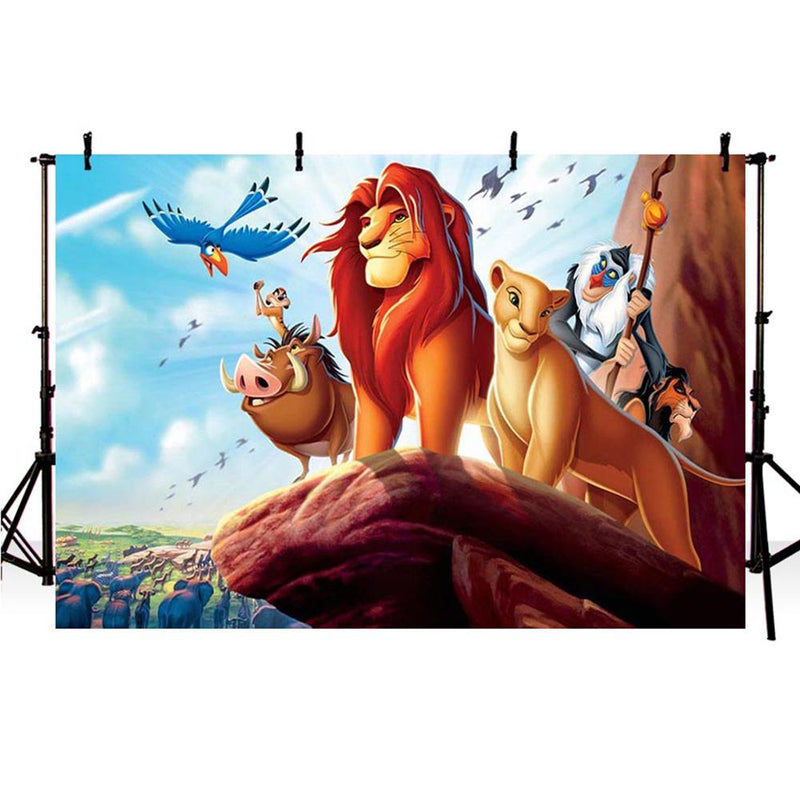 Photography Background Custom Cartoon The Lion King Simba Boys Birthday Backdrop Decor Photocall Backdrop Photo Studio Banner