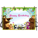 Photography Background Customize Cartoon Masha and Bear Child Birthday Party Photographic Photo Studio Photo Prop