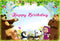 Photography Background Customize Cartoon Masha and Bear Child Birthday Party Photographic Photo Studio Photo Prop