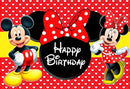 Photography Background Cute Red Mickey Minnie Cartoon Avatar Bow Background Baby 1st Birthday Party Photo Studio Custom