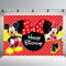 Photography Background Cute Red Mickey Minnie Cartoon Avatar Bow Background Baby 1st Birthday Party Photo Studio Custom