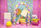 Arrière-plan de photographie de fille, bonbons colorés, chocolat, beignet, Macaron, anniversaire, nouveau-né, réception-cadeau pour bébé, arrière-plan de Studio Photo 