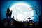 Arrière-plan de photographie Halloween Horrible citrouille maison hantée, décoration de chauve-souris pleine lune, arrière-plan de Studio Photo pour séance Photo 