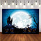 Photography Background Halloween Horrible Pumpkin Haunted House Full-moon Bats Decoration Photo Studio Backdrop Photocall