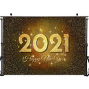Arrière-plan de photographie de bonne année 2021, feu d'artifice, horloge à Champagne, décor de fête, nuit de ville, accessoires de Studio Photo