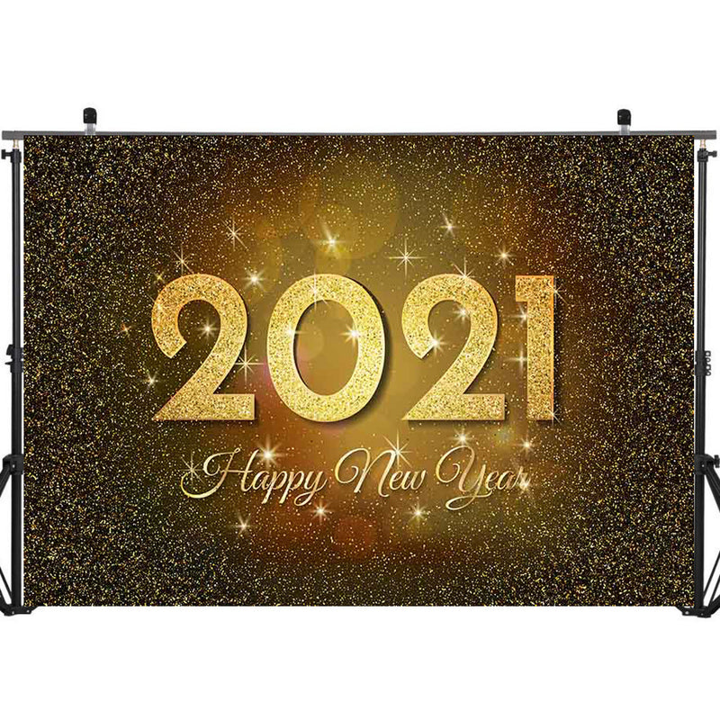 Photography Background Happy New Year 2021 Firework Champagne Clock Party City Night Decor Backdrop Photo Studio Props