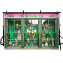 Fondo de fotografía caramelo de miel dulces caseros escaparate tienda decoración de fiesta de cumpleaños telón de fondo accesorios de estudio fotográfico 