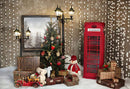 Photography Background Interior Christmas Light Telephone Gift Bear Holiday Family Portraits Backdrop Photo Studio Prop