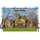 Fondo de fotografía selva África animales Safari vida silvestre bosque niño decoración para fiesta de cumpleaños telón de fondo 